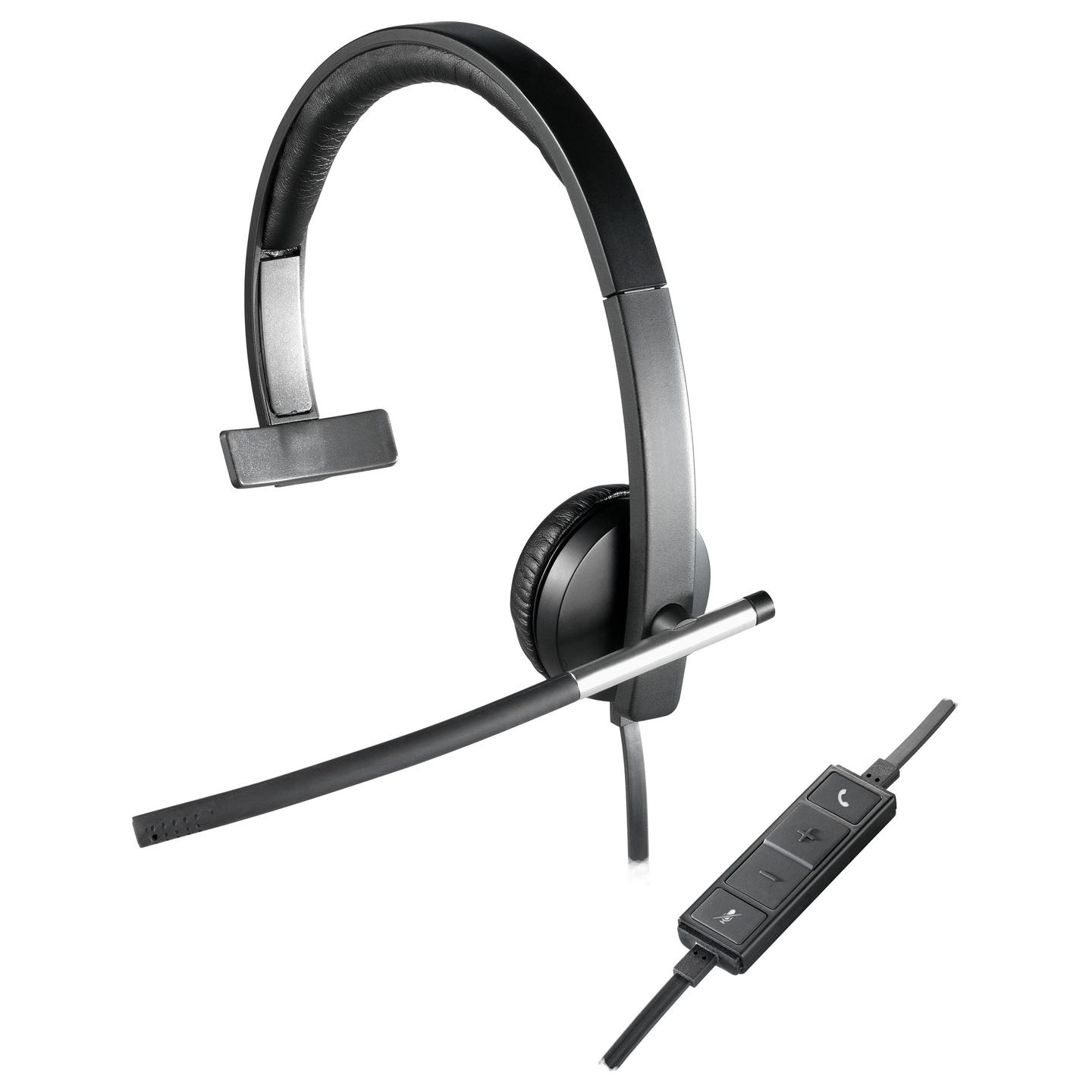 Kufje me kabllo Logitech H650e / Mono / On-Ear / USB-A / 2.1 m - Zezë/Gri - 2