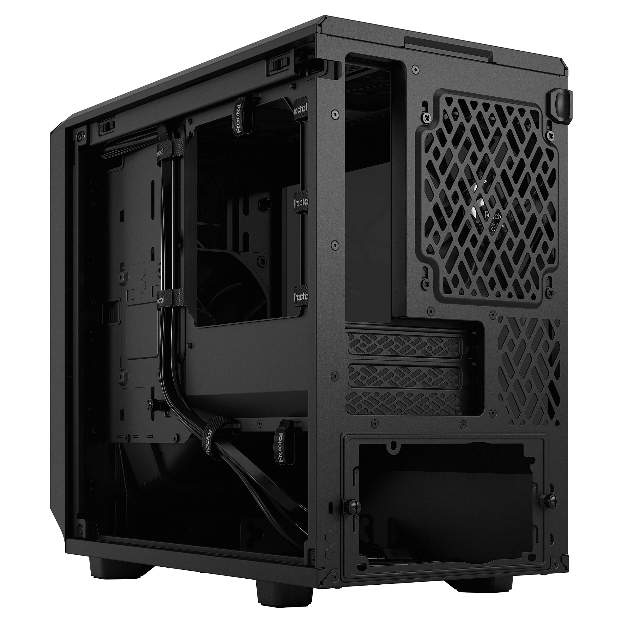 Kasë PC Fractal Design Meshify 2 Nano / Mini Tower / Mini-ITX + Mini-DTX / 1x 140mm + 1x 120mm Fan / Tempered Glass - Zezë - 17