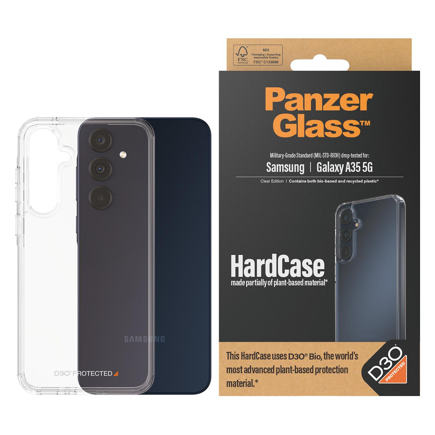 Case për Telefon PanzerGlass HardCase, Samsung Galaxy A35 5G, D3O, Rezistencë ndaj Rënieve deri në 4.8 m – Transparent - 2