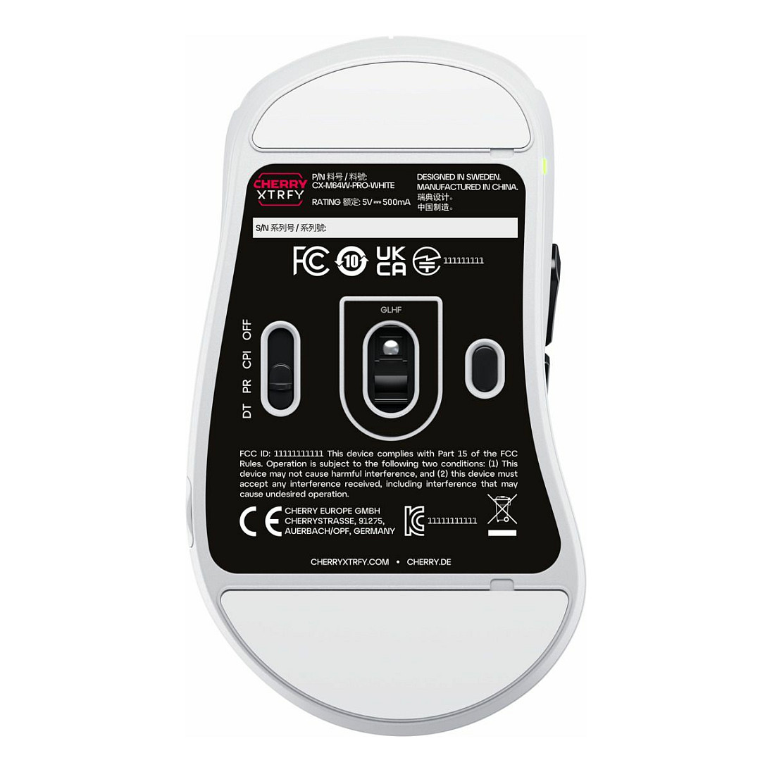 Maus pa kabllo CHERRY XTRFY M64 Pro – Bardhë - 7