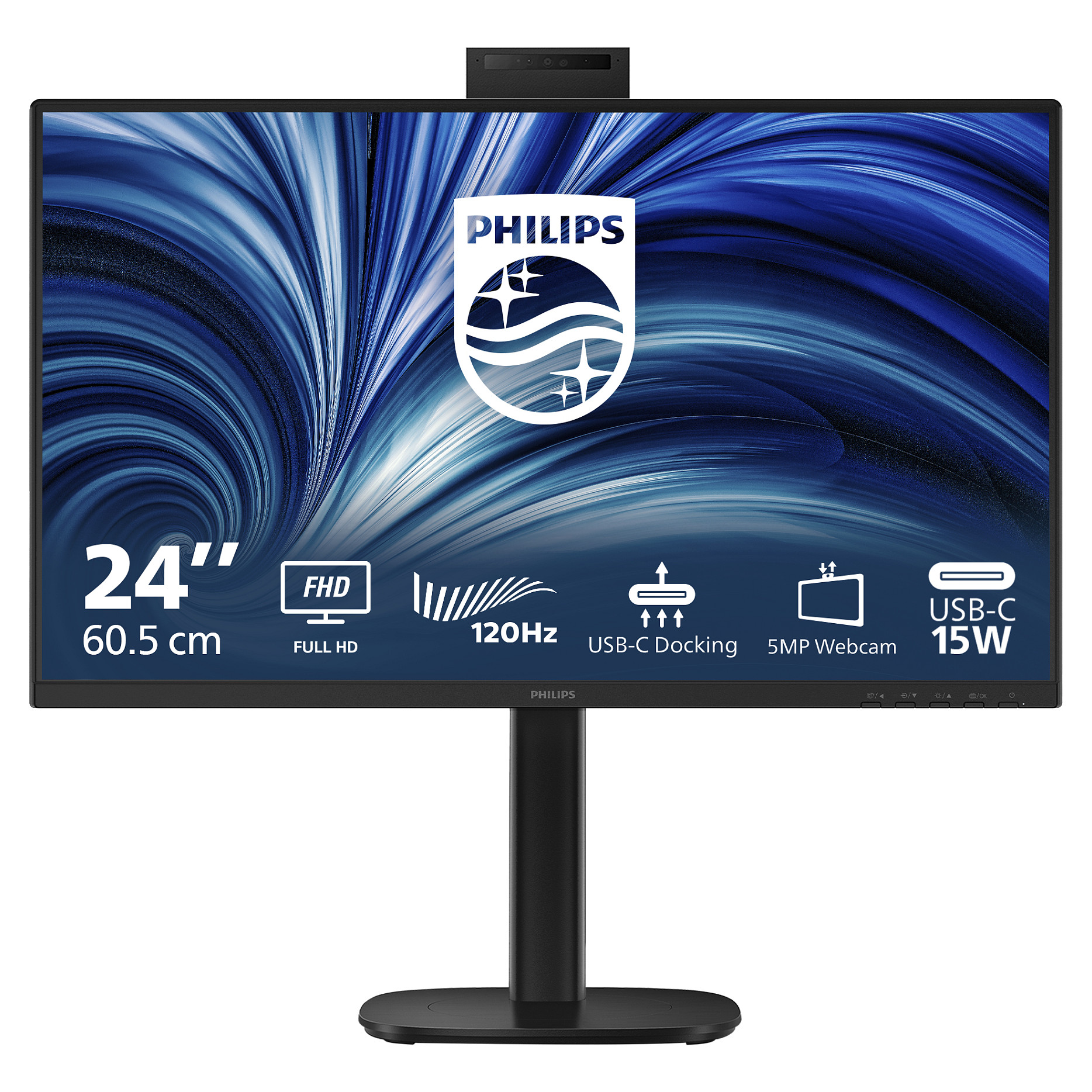 Monitor Philips 3000 Series 24B2U3301H/00 / 23.8" / Full HD IPS / 120Hz / 4ms / USB-C+USB Hub+Speakers - Zezë