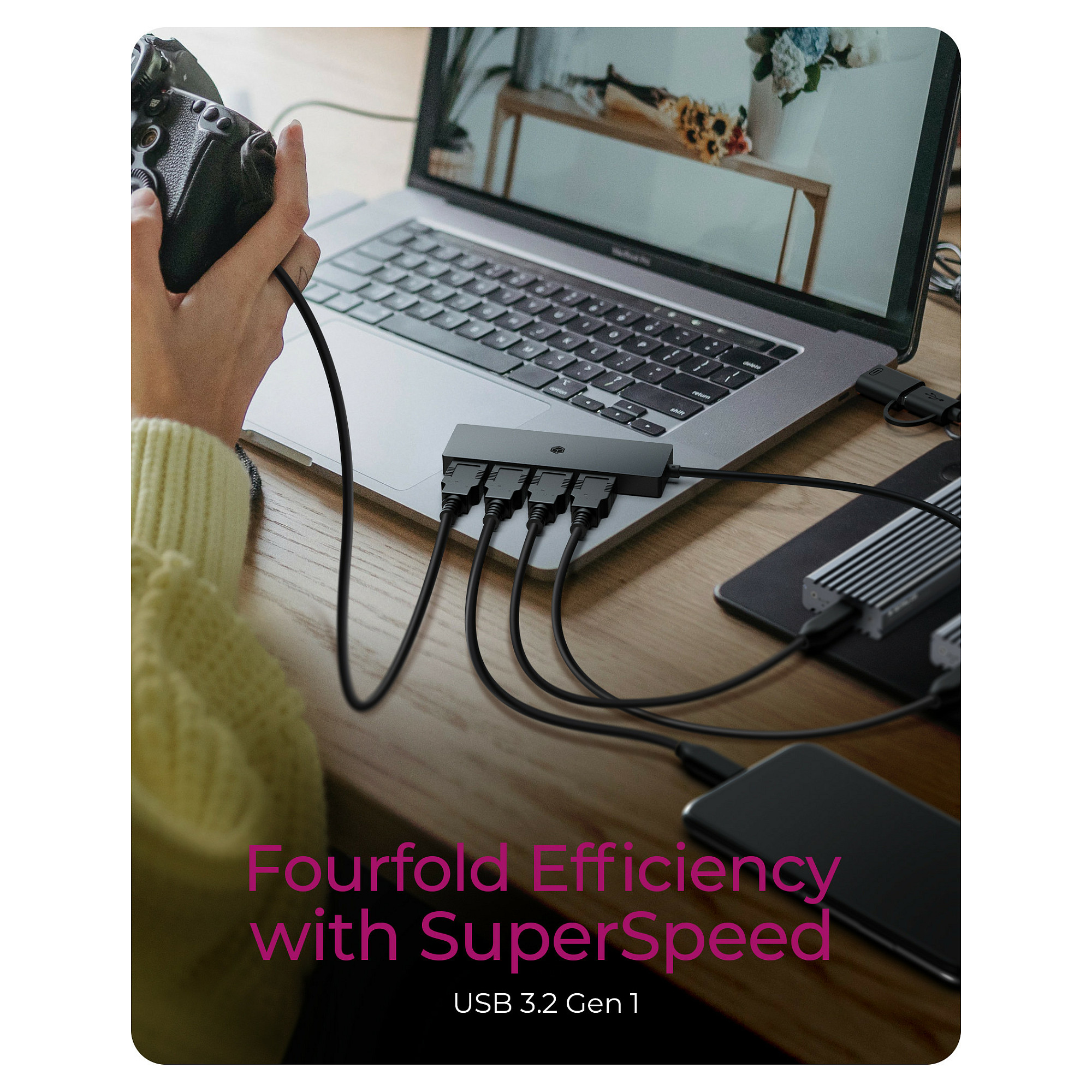 HUB USB‑C/USB 3.2 ICY BOX IB‑HUB1424‑C3 / 4‑Port (4x USB 3.2) - 2