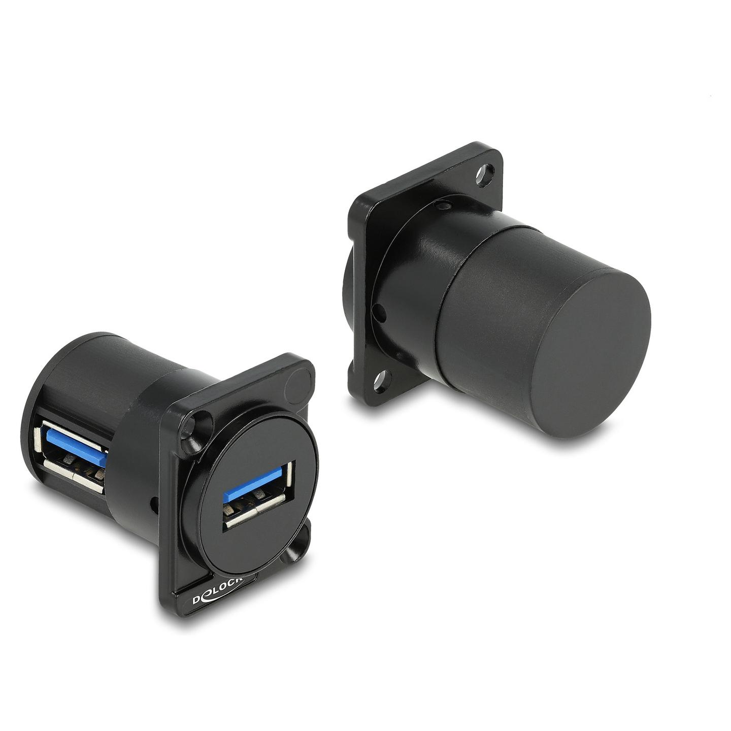 Modul USB DeLOCK 88067, 2x USB-A Femër, 5 Gbps, D-Type, 90° – Zezë