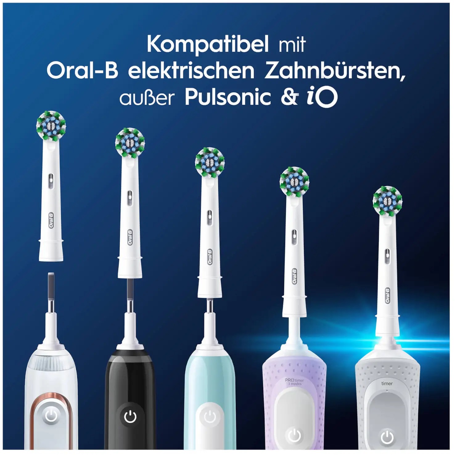 Koka zëvendësuese për furçë elektrike Oral-B Pro CrossAction / 16° / 4 copë – Bardhë - 7