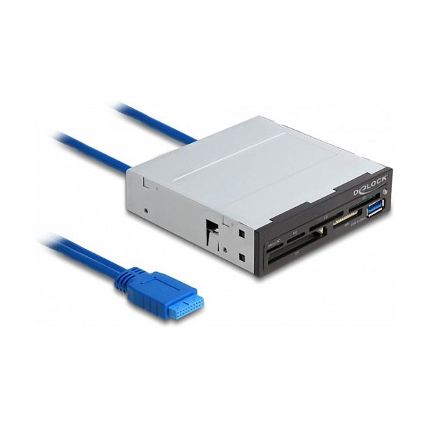 Lexues Kartelash DeLOCK 91759 / CF / SD / SDHC / SDXC / microSD / microSDHC / microSDXC / xD / MS / M2 / USB 3.2 Gen 1 / USB-A / 5 Gbit/s / 3.5" - Zezë & Gri - 1
