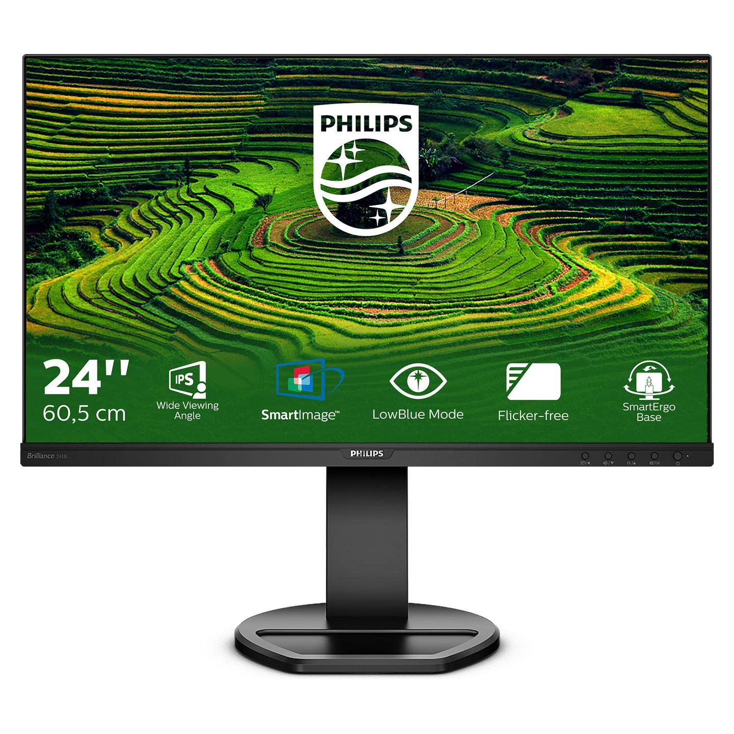 Monitor Philips B Line 241B8QJEB/00 / 23.8" / Full HD IPS / 75Hz / 5ms / HDMI+DVI+DP+VGA+USB - Zezë - 2