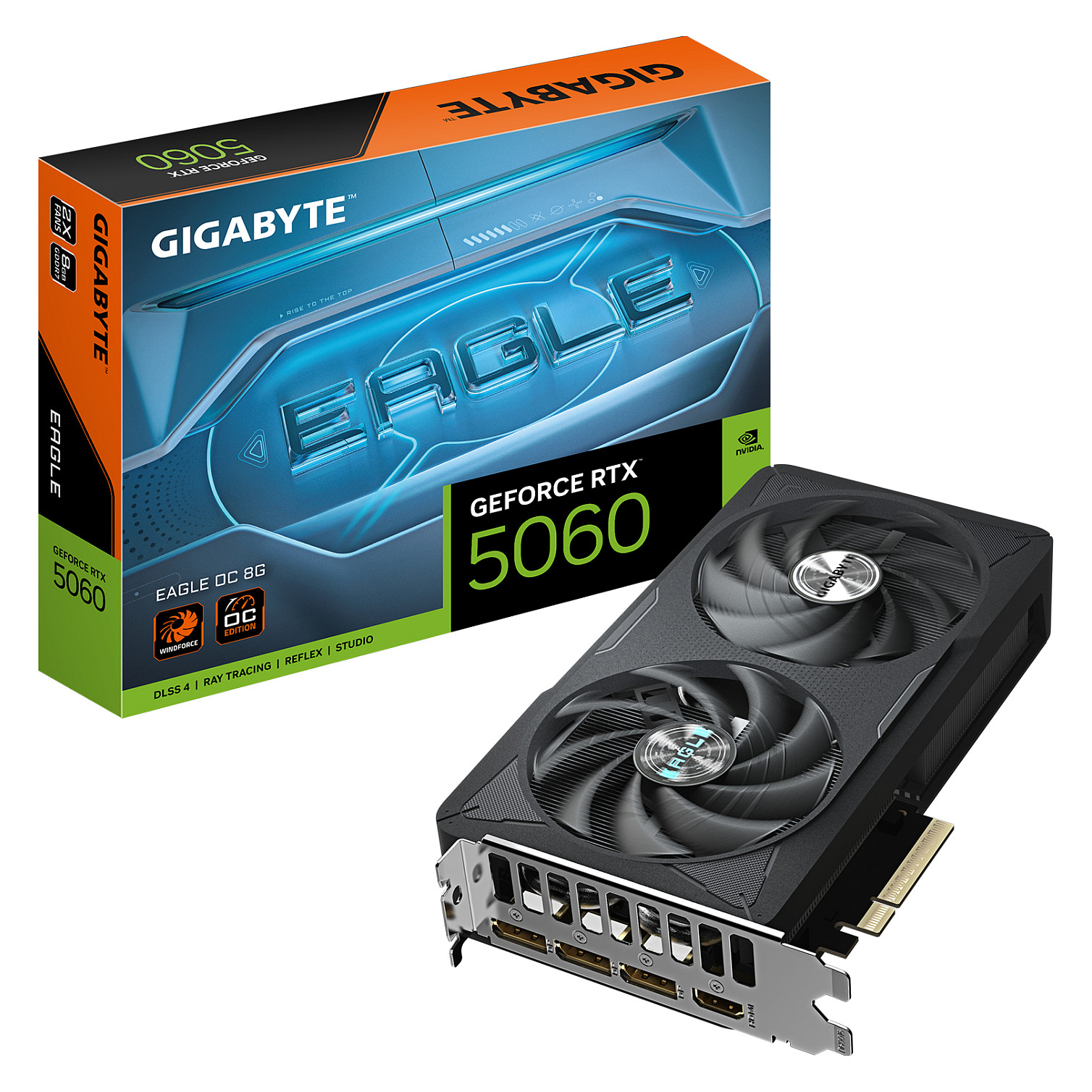 Kartë Grafike NVIDIA GeForce RTX 5060 / 8GB / GIGABYTE EAGLE OC / GDDR7 / 2 Fan - Zezë