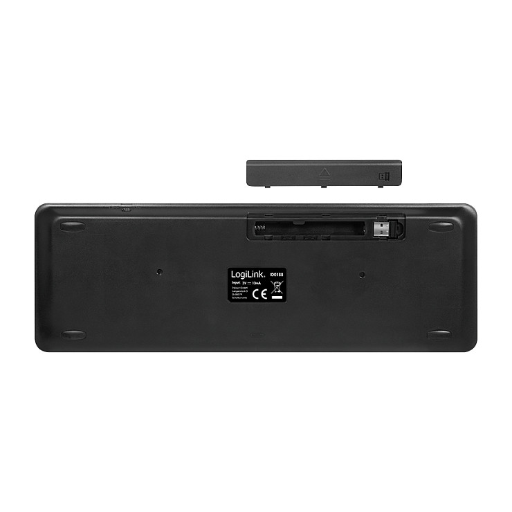 Tastierë pa kabllo LogiLink ID0188 / QWERTZ / Mini / RF Wireless - Zezë - 3