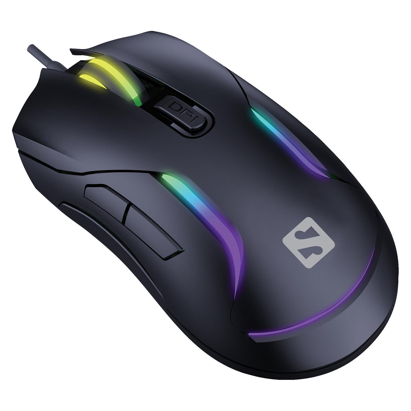 Maus Gaming Sandberg LightFlow 6D Gamer Mouse / 603EP / 3600 DPI / 6 Butona / USB 2.0 / 1.5m - Zezë - 1
