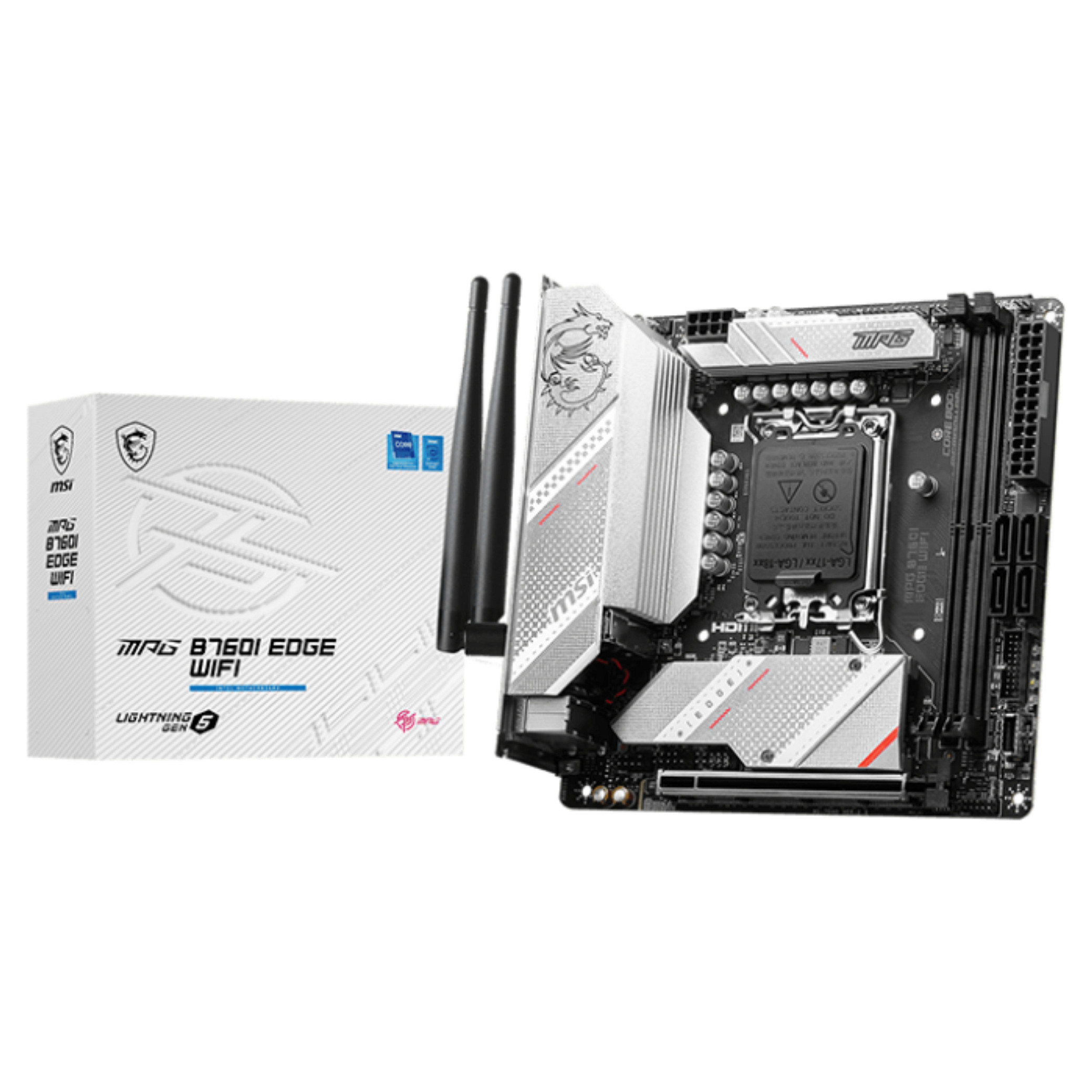 Pllakë Amë MB Intel MSI MPG B760I Edge / LGA 1700 / DDR5 / mITX / HDMI+DP - 1