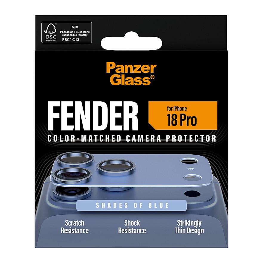 Mbrojtës për Kamera PanzerGlass Fender, për iPhone 18 Pro, Xham i Temperuar, Kornizë Alumini - Blu - 3