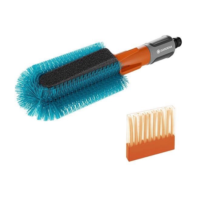 Set për Pastrimin e Biçikletës GARDENA Cleansystem, Furçë për Biçikletë, Shkopinj Pastrimi - Gjelbër/Portokalli - 2