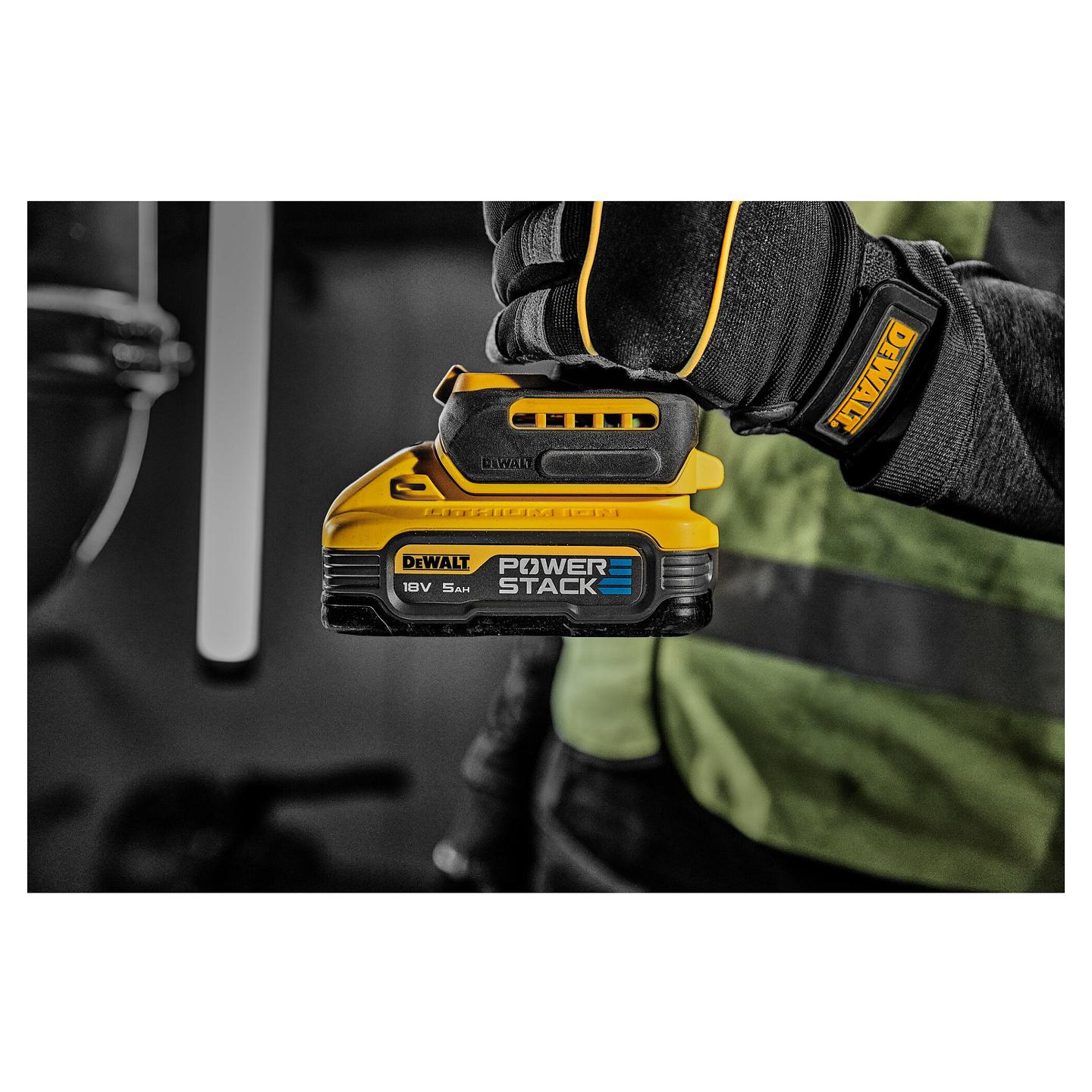 Set Bateri DeWALT DCBP518H2-XJ XR POWERSTACK, 18V, 2×5Ah, Li-Ion - Verdhë/Zezë - 9