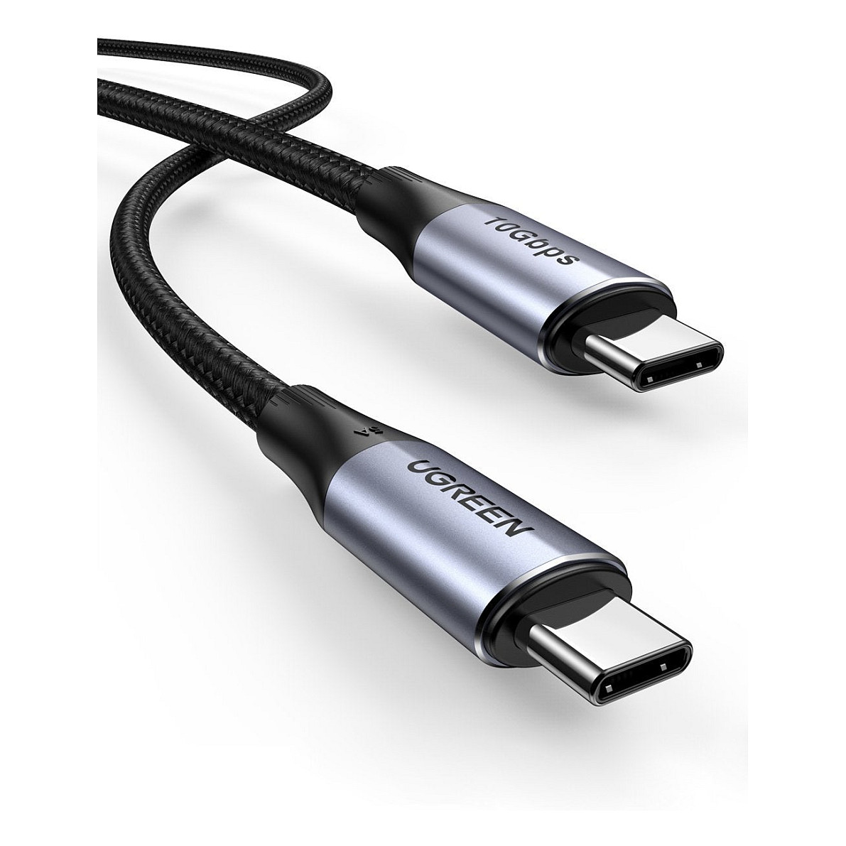Kabllo USB Ugreen 80150 / USB-C në USB-C / USB 3.2 Gen 2 / 10Gbps / 1m – Zezë