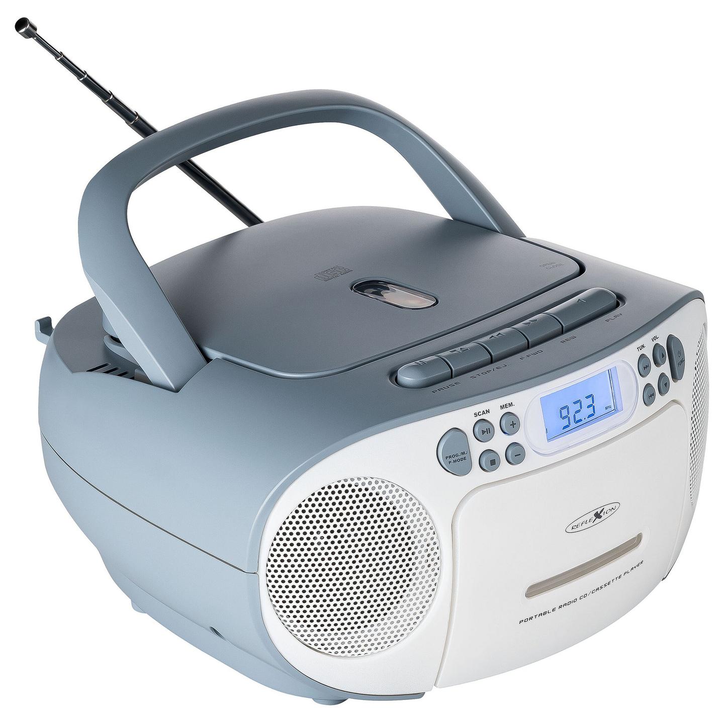Radio portative Reflexion RCR2260, FM, PLL, 20 W RMS, Ekran LCD, Dalje për Kufje 3,5 mm - Bardhë, kaltër - 5