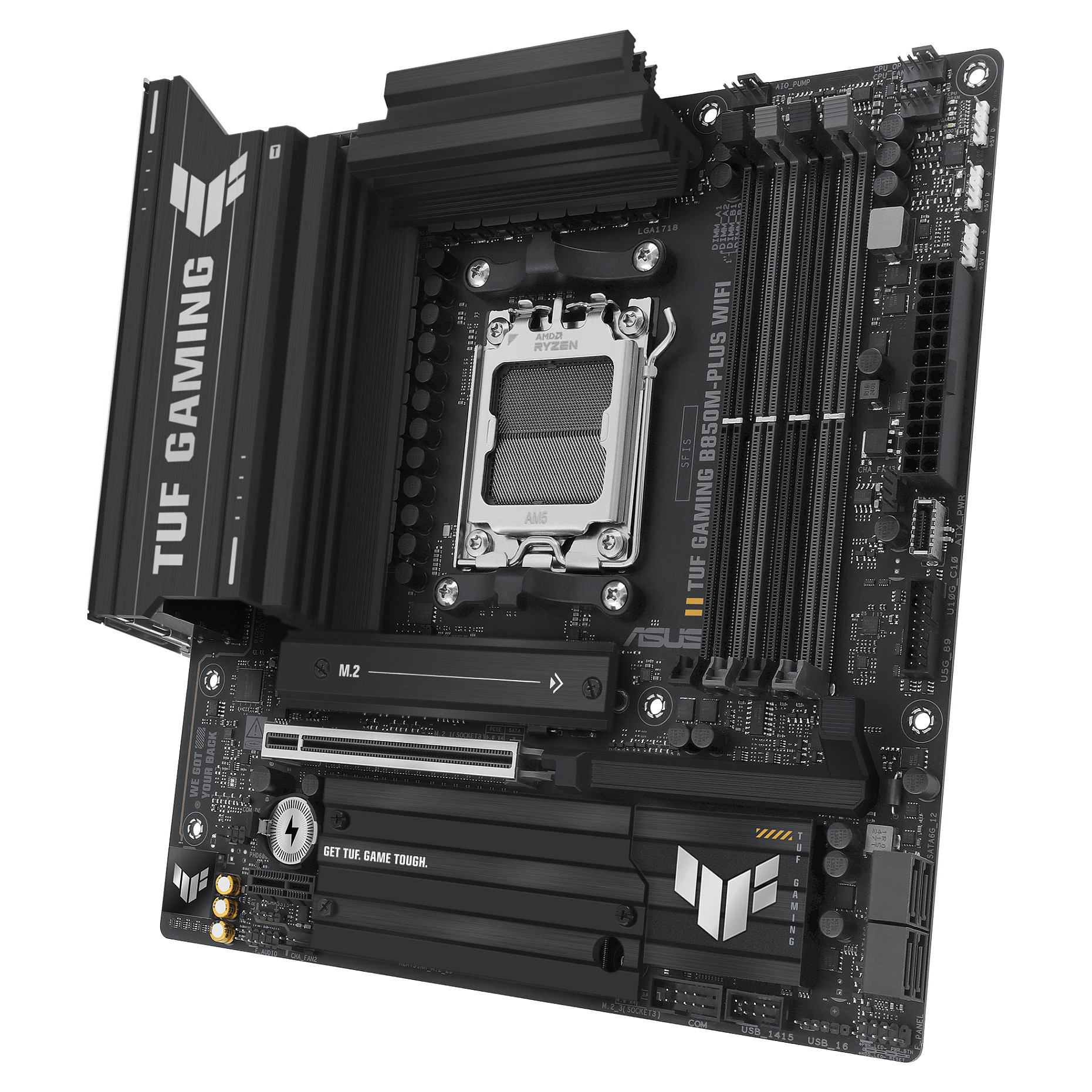 Pllakë Amë ASUS TUF GAMING B850M-PLUS WIFI / AMD AM5 / B850 / DDR5 / Micro ATX / Wi-Fi 6E / 2.5GbE LAN - 6