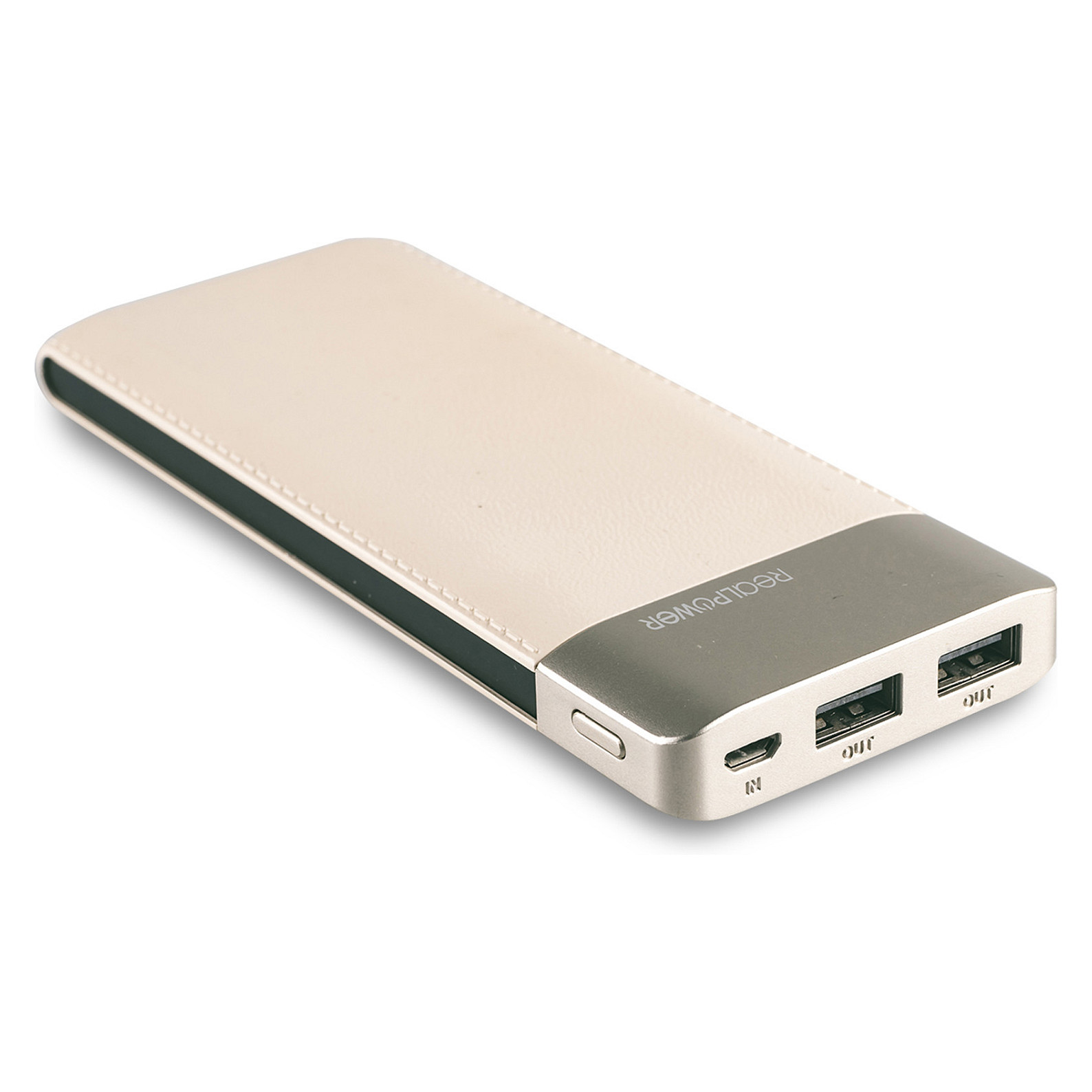 Powerbank RealPower PB-8000 Fashion / 8000mAh / 2x USB-A / 2A – Krem