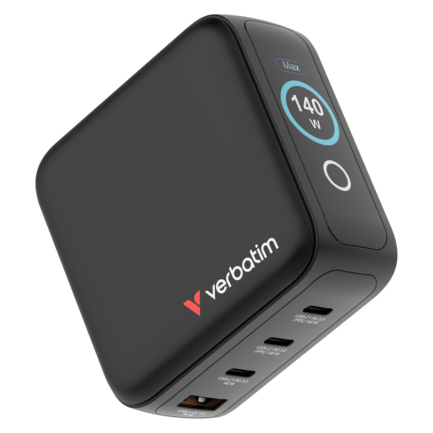 Adapter Verbatim Mini GaN 140W me Ekran - Zezë - 2