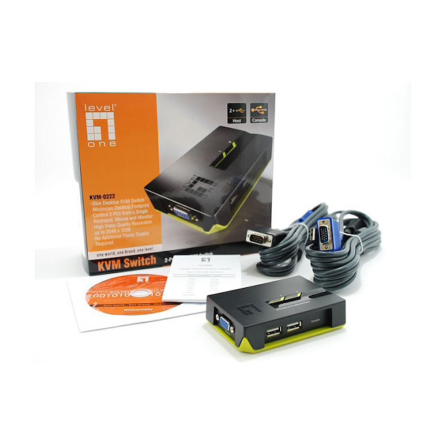LevelOne KVM Switch / 2-Port USB - 3