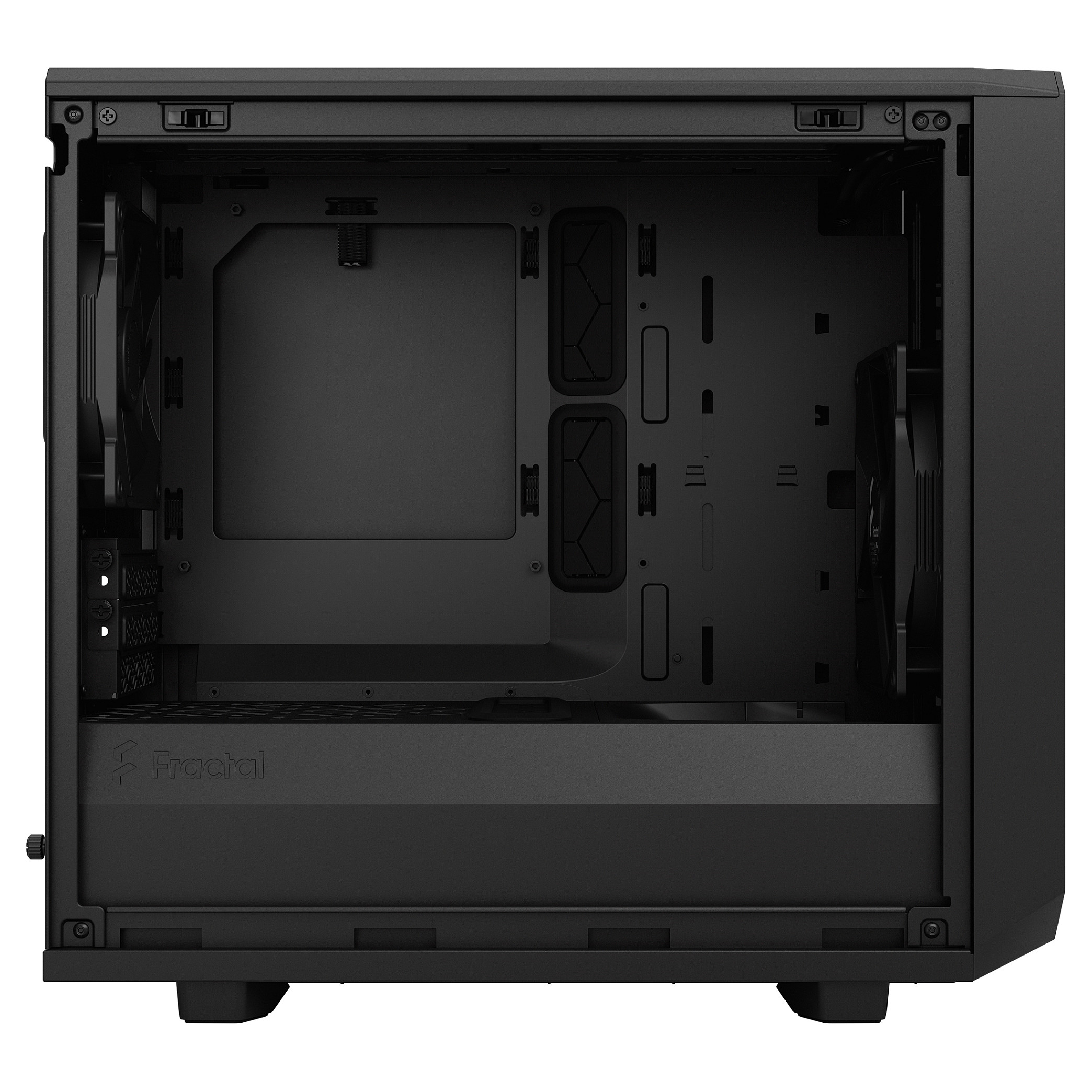 Kasë PC Fractal Design Meshify 2 Nano / Mini Tower / Mini-ITX + Mini-DTX / 1x 140mm + 1x 120mm Fan / Tempered Glass - Zezë - 13