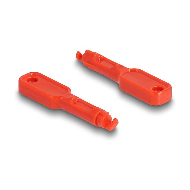 Bllokues Portash DeLOCK 20928, RJ-45 Femër, Set 10 Copë me Vegël Kyçëse - Kuq - 2
