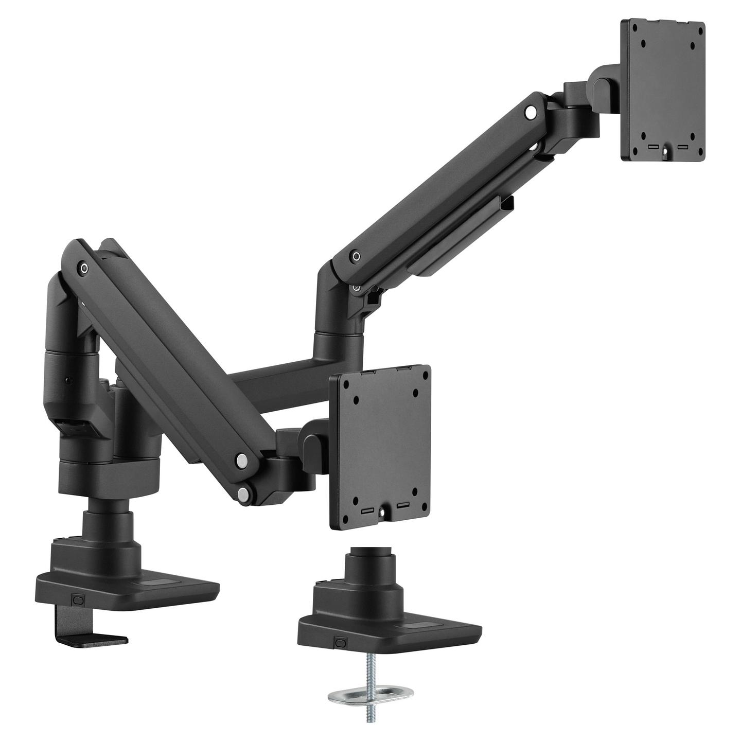 Mbajtëse për Monitor Equip 650182, 2 Monitorë, 17"–35", 20kg për Monitor, VESA 75×75mm/100×100mm - Zezë