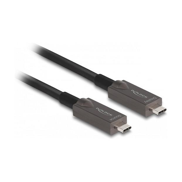 Kabllo USB DeLOCK 84147 / USB-C në USB-C / USB 3.2 Gen 2 / 10Gbps / 60W / 8m - Zezë - 1