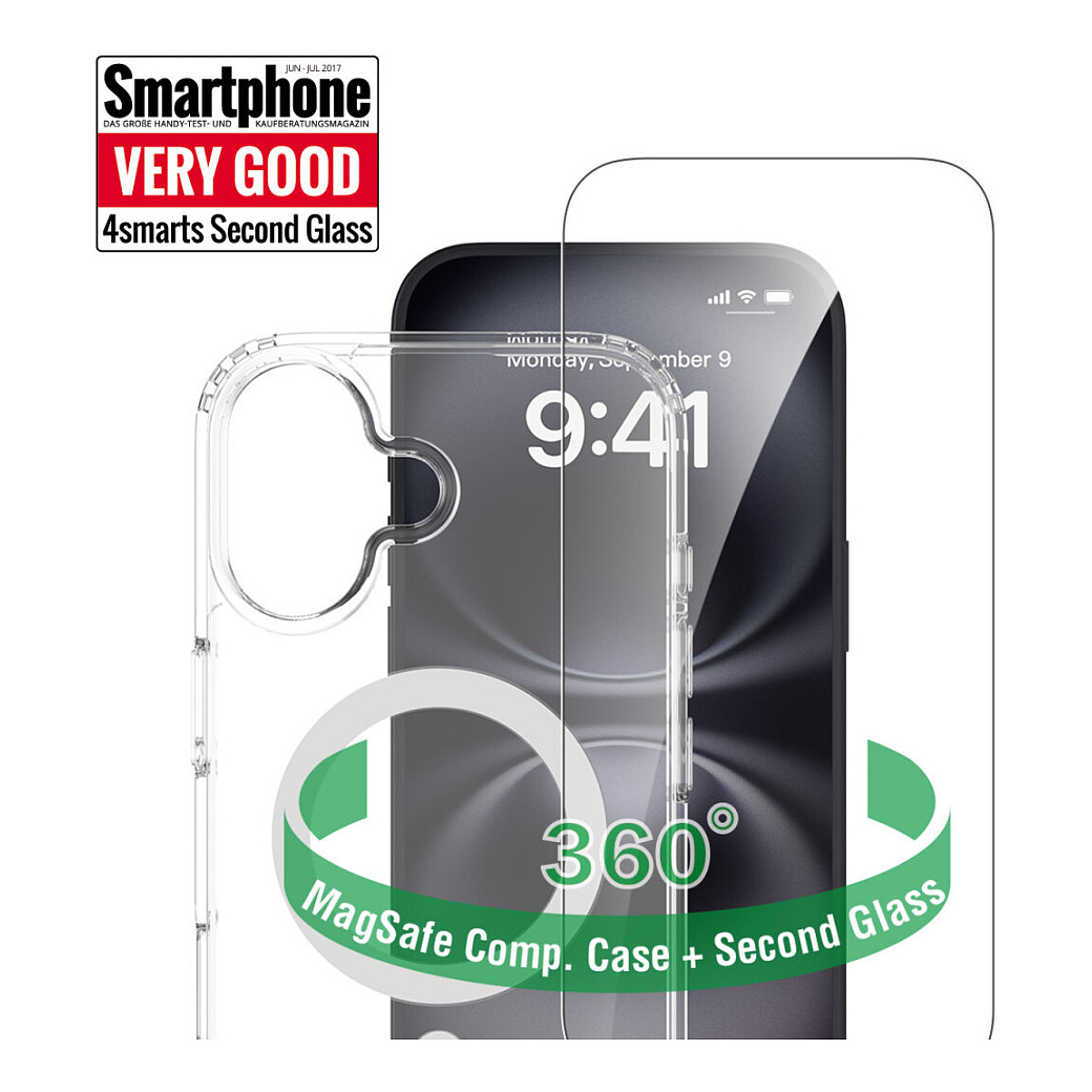Aksesorë për telefon 4smarts 360° Premium / iPhone 17 / MagSafe / Xham i Temperuar 9H - Transparente - 7