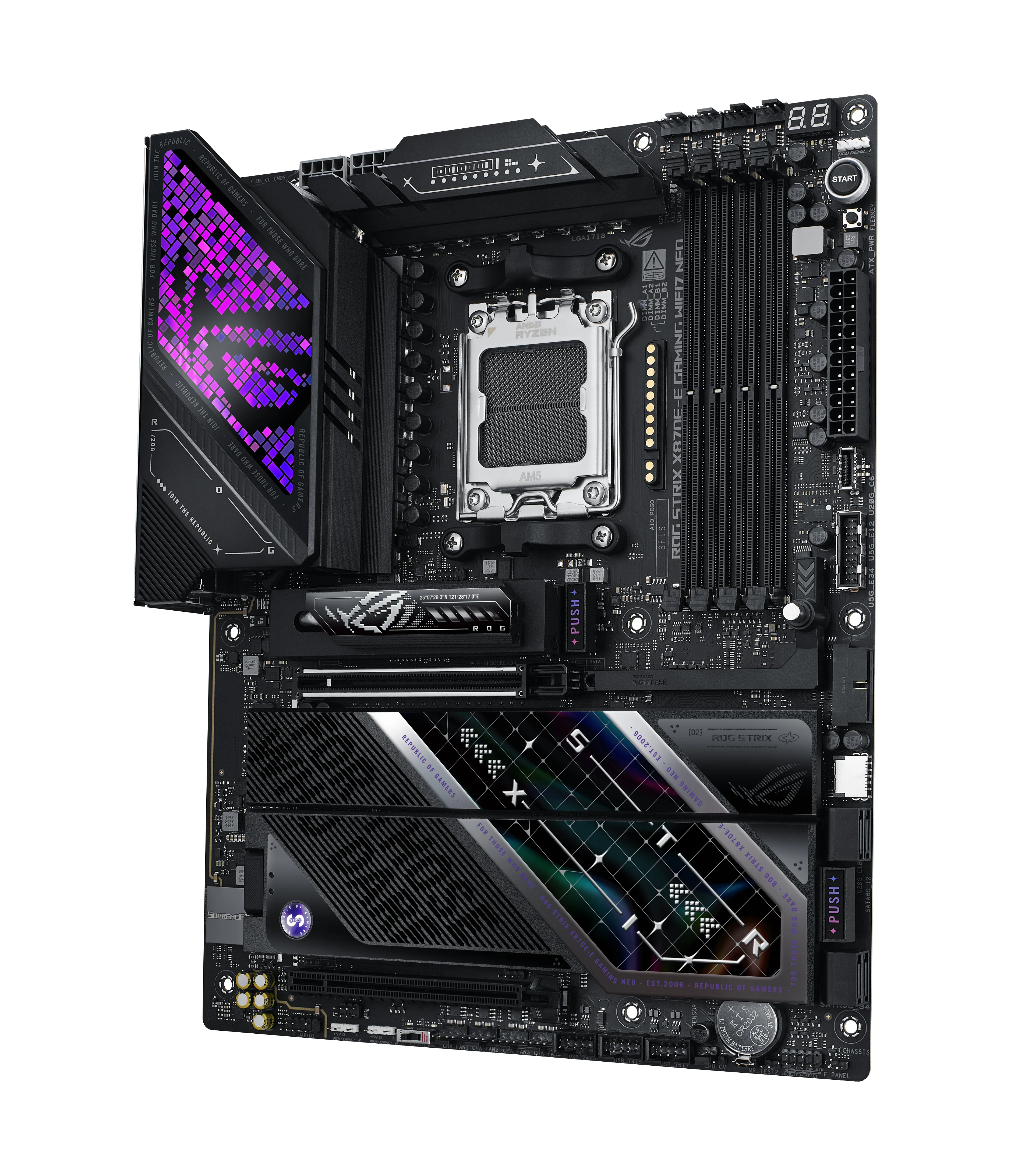 Pllakë Amë ASUS ROG STRIX X870E-E GAMING / AMD AM5 / X870E / DDR5 / ATX / Wi-Fi 7 / 5GbE LAN - 6