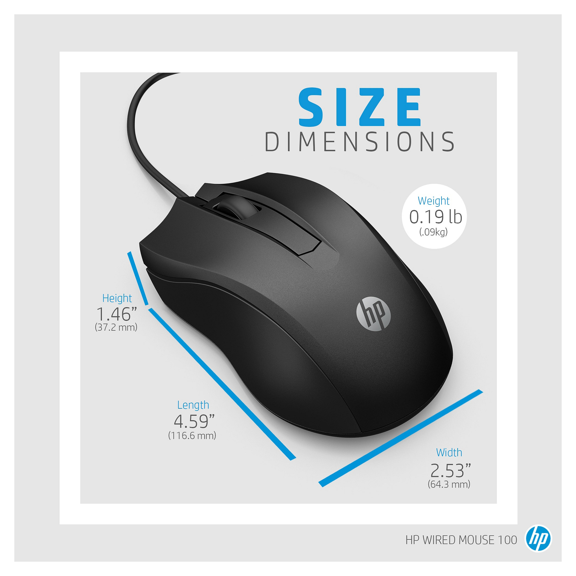 Maus me kabllo HP Wired Mouse – Zezë - 5
