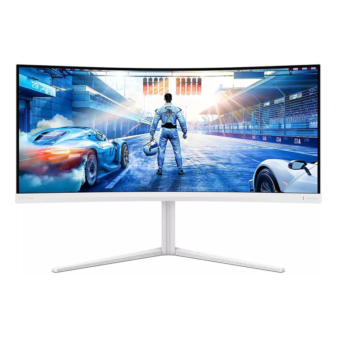 Monitor Gaming Philips Evnia 34M2C5501A, 34", WQHD Fast VA Curved, 180Hz, 1ms, HDMI + DP 1.4 - Bardhë
