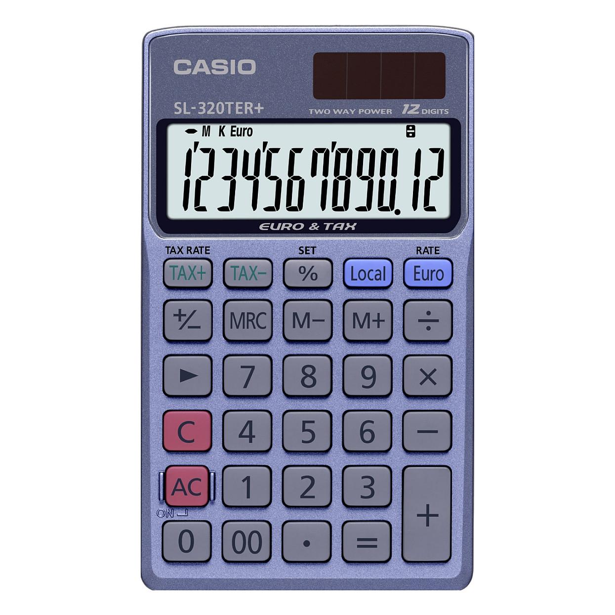 Kalkulator Casio SL-320TER+, 12 Shifra, Ekran LCD XL, Energji Solare dhe Bateri, Konvertim Valutor – Vjollcë