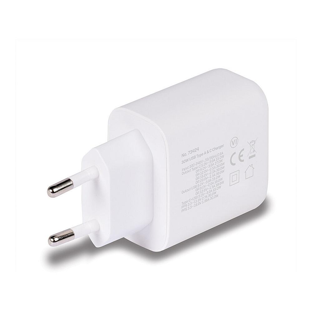 Karikues Lindy 73424, USB-A dhe USB-C, 30W, Power Delivery 3.0, karikim i shpejtë - Bardhë - 2