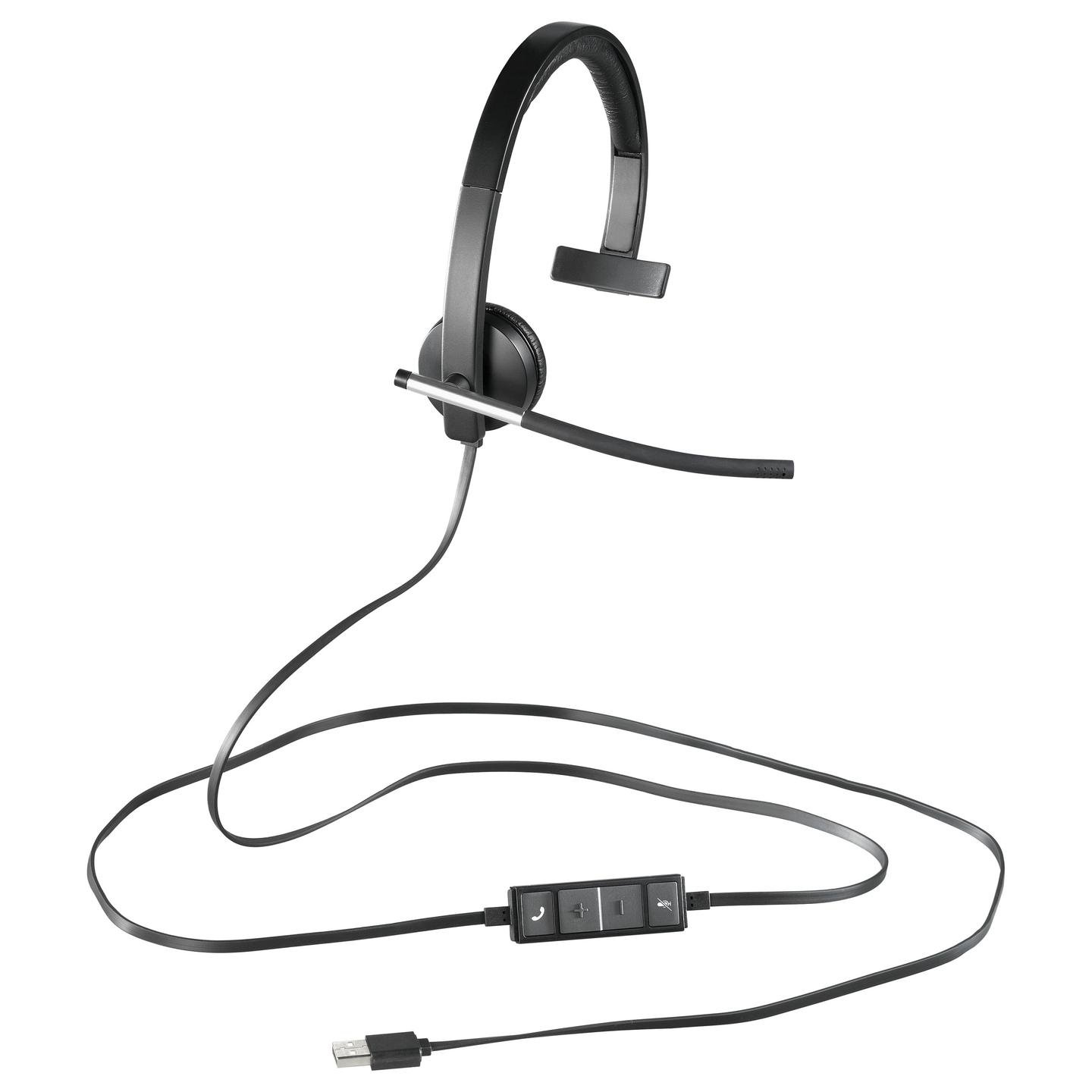 Kufje me kabllo Logitech H650e / Mono / On-Ear / USB-A / 2.1 m - Zezë/Gri - 3