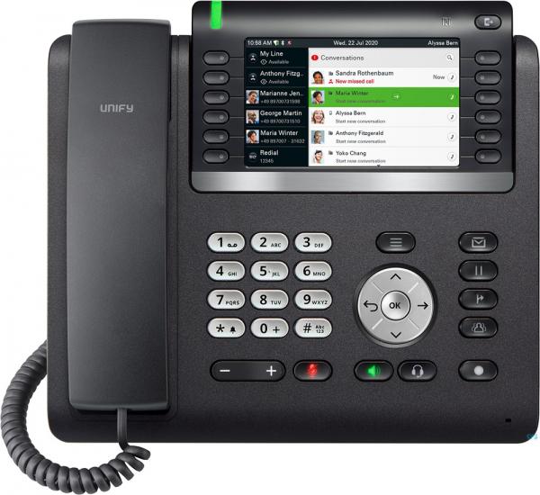 Telefon VoIP Unify OpenScape Desk Phone CP700X, ekran 5" TFT me ngjyra, Wi-Fi 5, Bluetooth - Zezë/Argjend