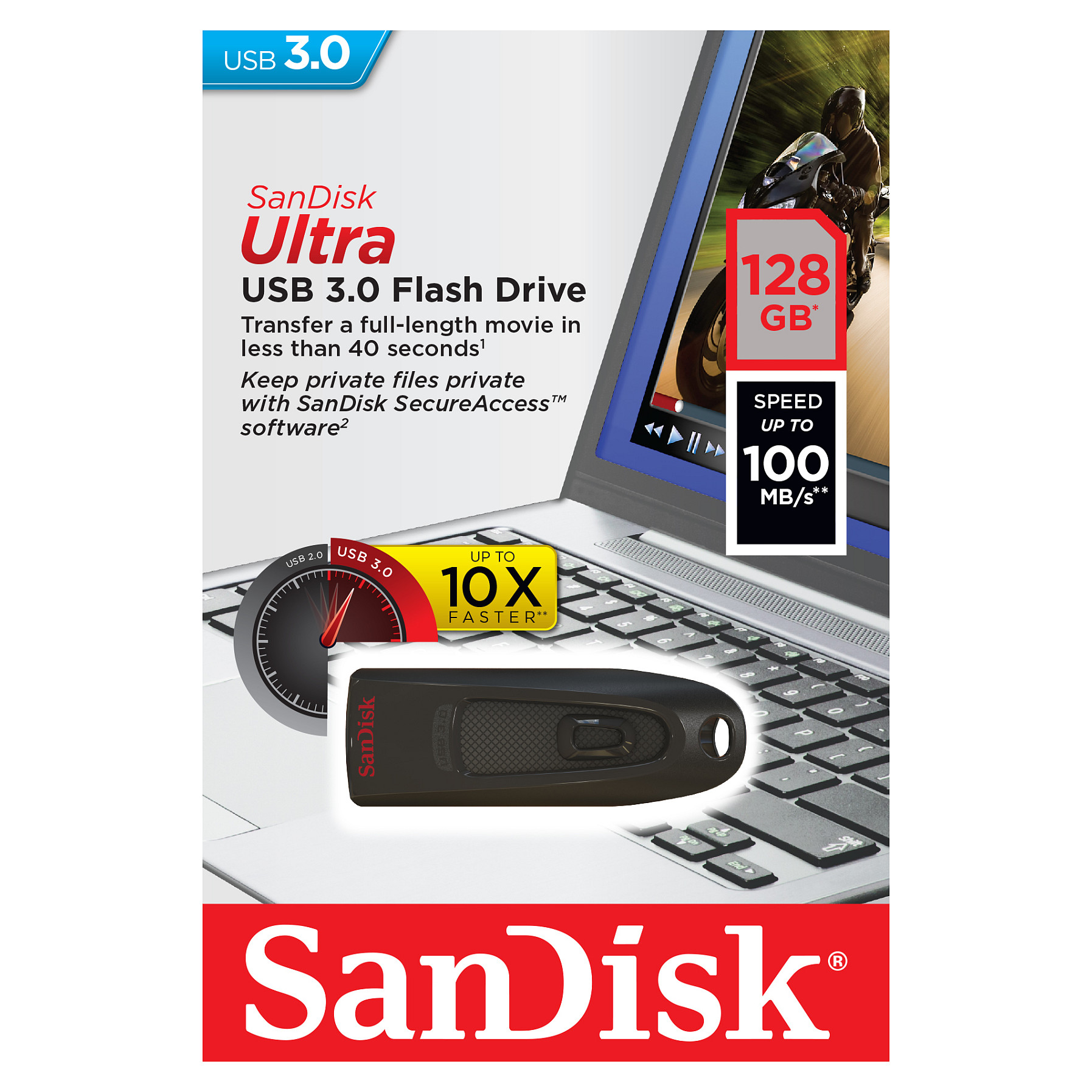 USB STICK 128GB USB 3.0 SanDisk Ultra black - 8