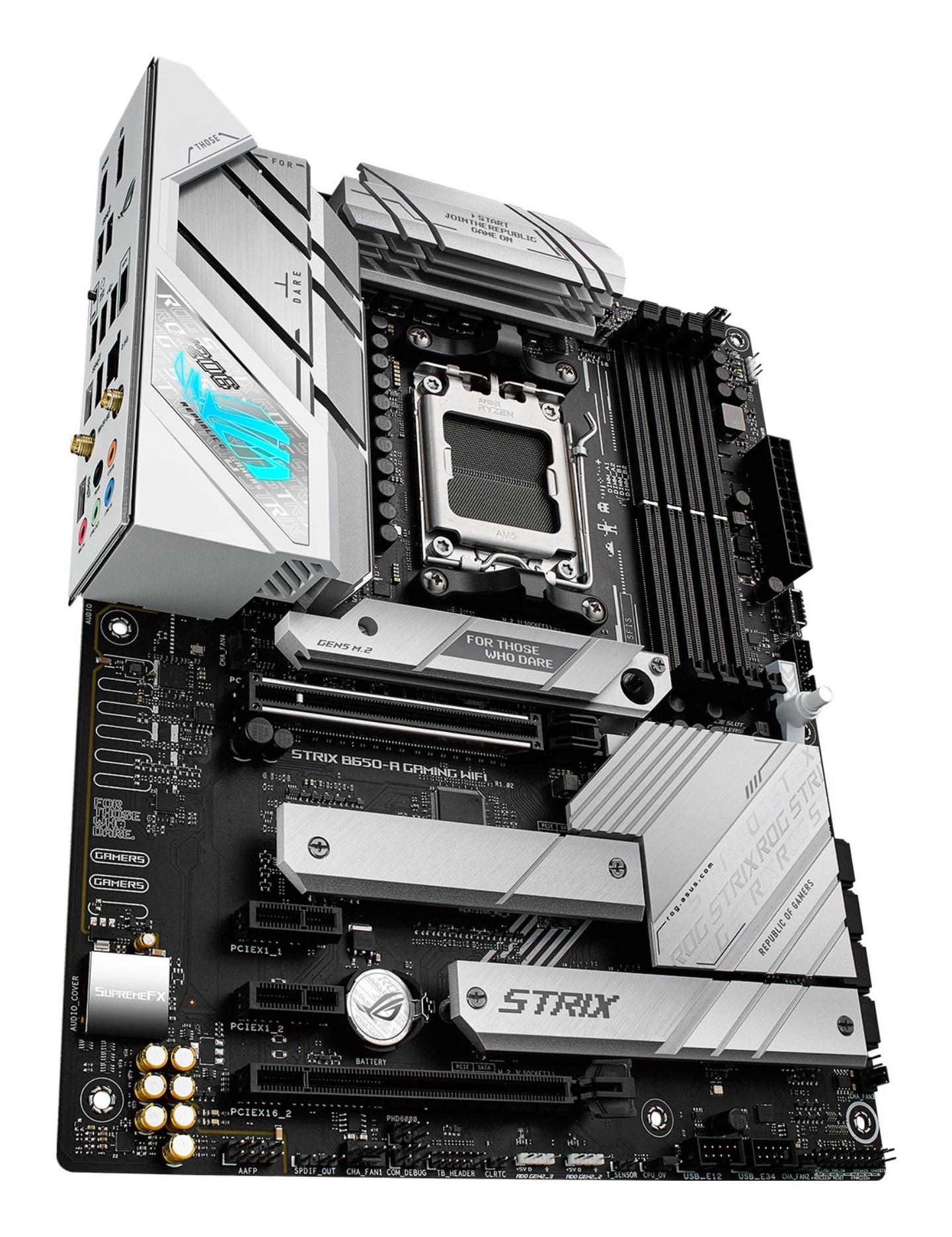 Pllakë Amë ASUS ROG STRIX B650-A GAMING WIFI / AM5 / B650 / DDR5 / PCIe 5.0 / Wi-Fi 6E – Argjend - 4