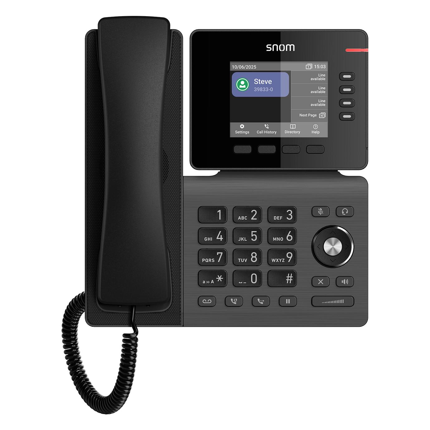 Telefon VoIP Snom D810W, ekran 3.36" IPS me ngjyra, Wi-Fi, 2× Gigabit Ethernet, USB 2.0, PoE - Zezë