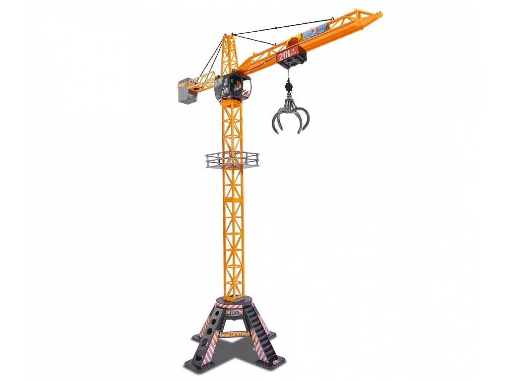Lodra Dickie Toys Mega Crane / Cable Remote Control / 120 cm / 350° Rotation / Grasping Arm / Loading Platform / 6x AA / 3+ - Portokalli/Zezë - 1