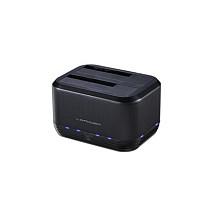 Këllëf për Disqe LC-Power LC-DOCK-U3-III, 2 Bay, SATA, USB 3.0, 5Gb/s, HDD/SSD 2.5", 3.5", Funksion Klonimi – Zezë