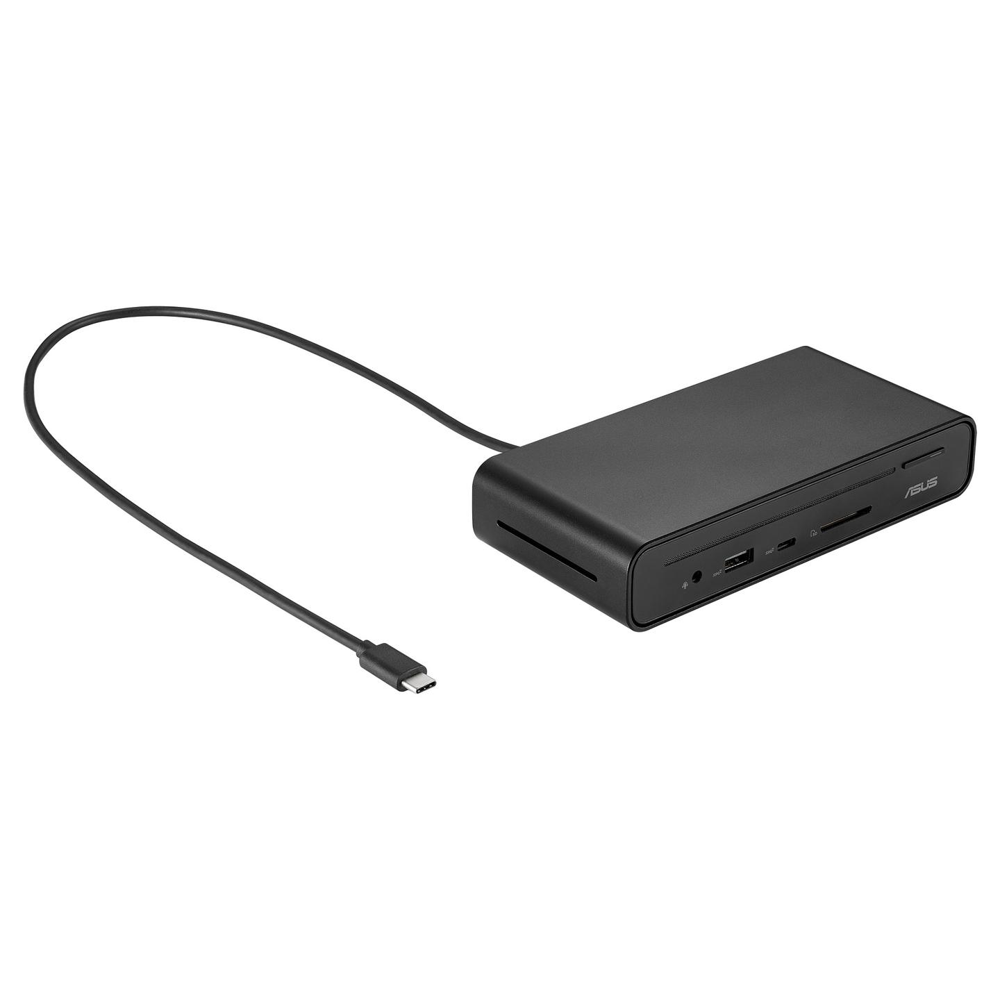 Docking Station ASUS DC300, 3× Video, HDMI 2.0, DisplayPort 1.4, USB-C, USB-A, Gigabit Ethernet, SD, PD 90 W – Zezë