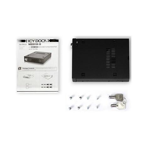 Këllëf për Disqe ICY DOCK ToughArmor MB991IK-B, 2.5" SATA/SAS në Bay 3.5", Hot-Swap - Zezë - 8