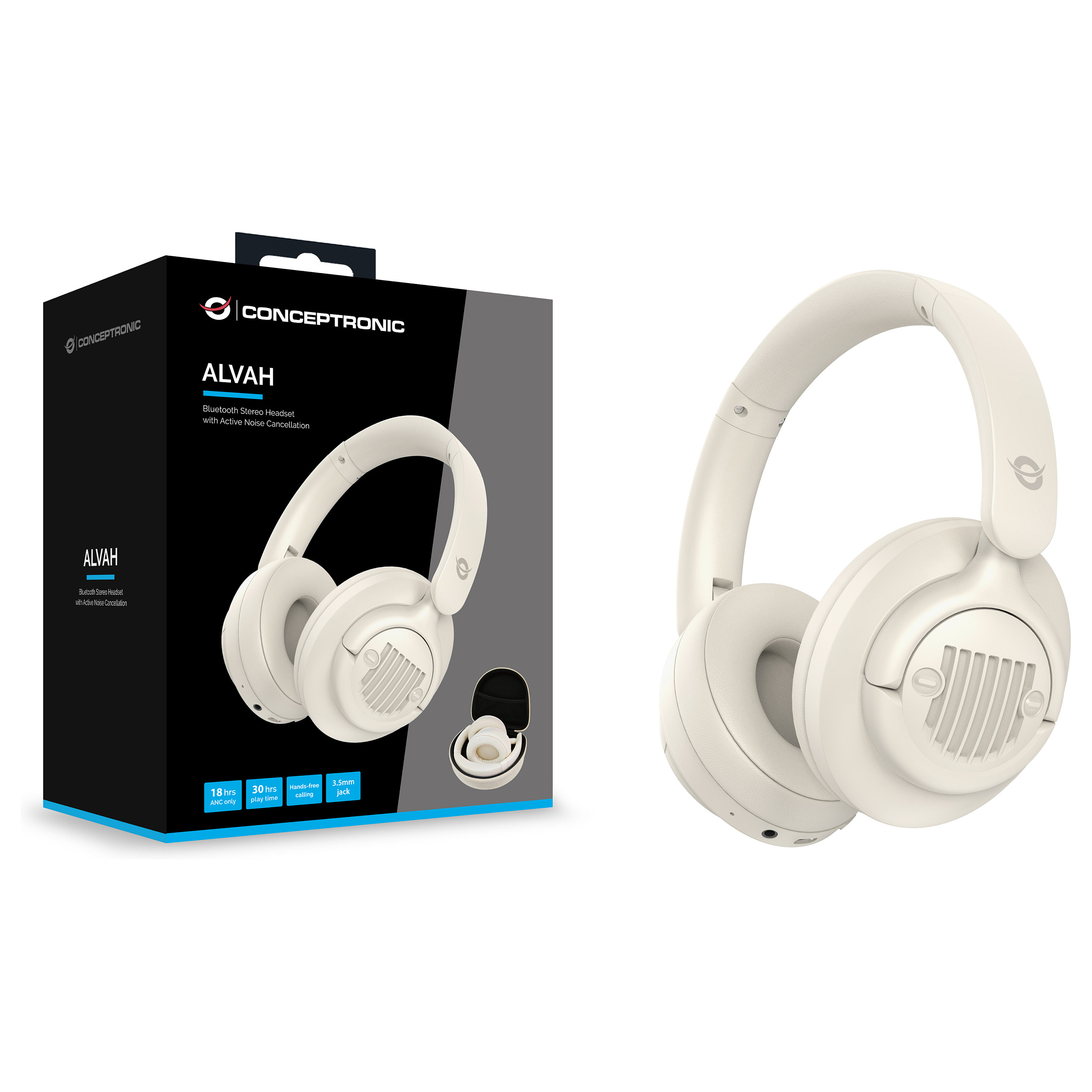 Kufje pa Kabllo Conceptronic Headset / BT 5.4 / Stereo / 25 Hours - Bardhë - 4