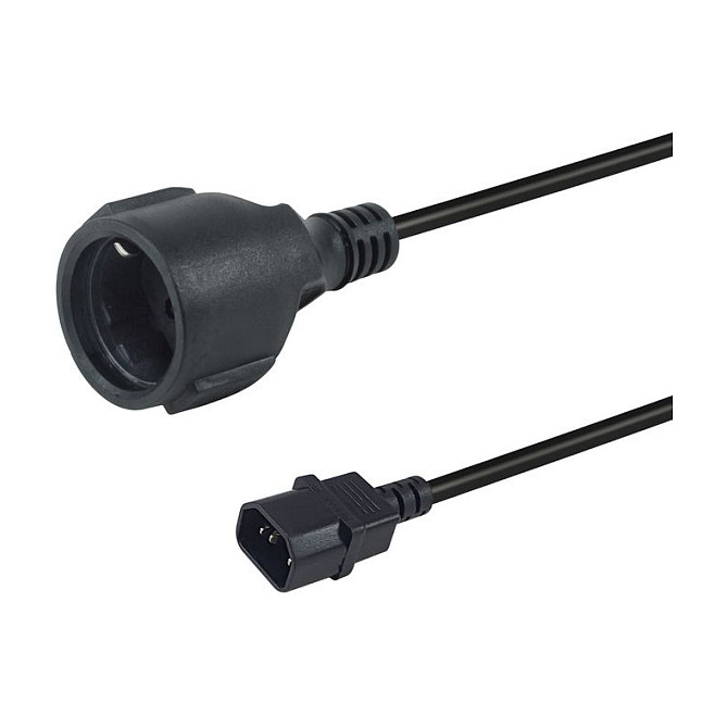 Kabllo për Furnizim me Energji Equip IEC C14 në CEE 7/3 / 0.25m - Zezë - 1
