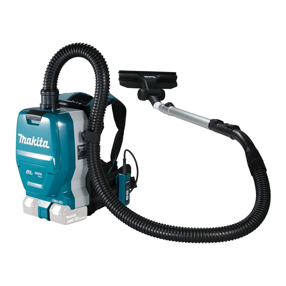 Fshesë me Bateri Makita DVC261ZX15, 2x18V, 2L, Filtrim HEPA, Motor Brushless, Thithje 11kPa - Blu/Zezë