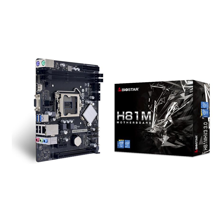 Pllakë Amë Biostar H81MHV3 3.0 / Intel LGA1150 / DDR3 / Micro-ATX / 1GbE LAN - 4