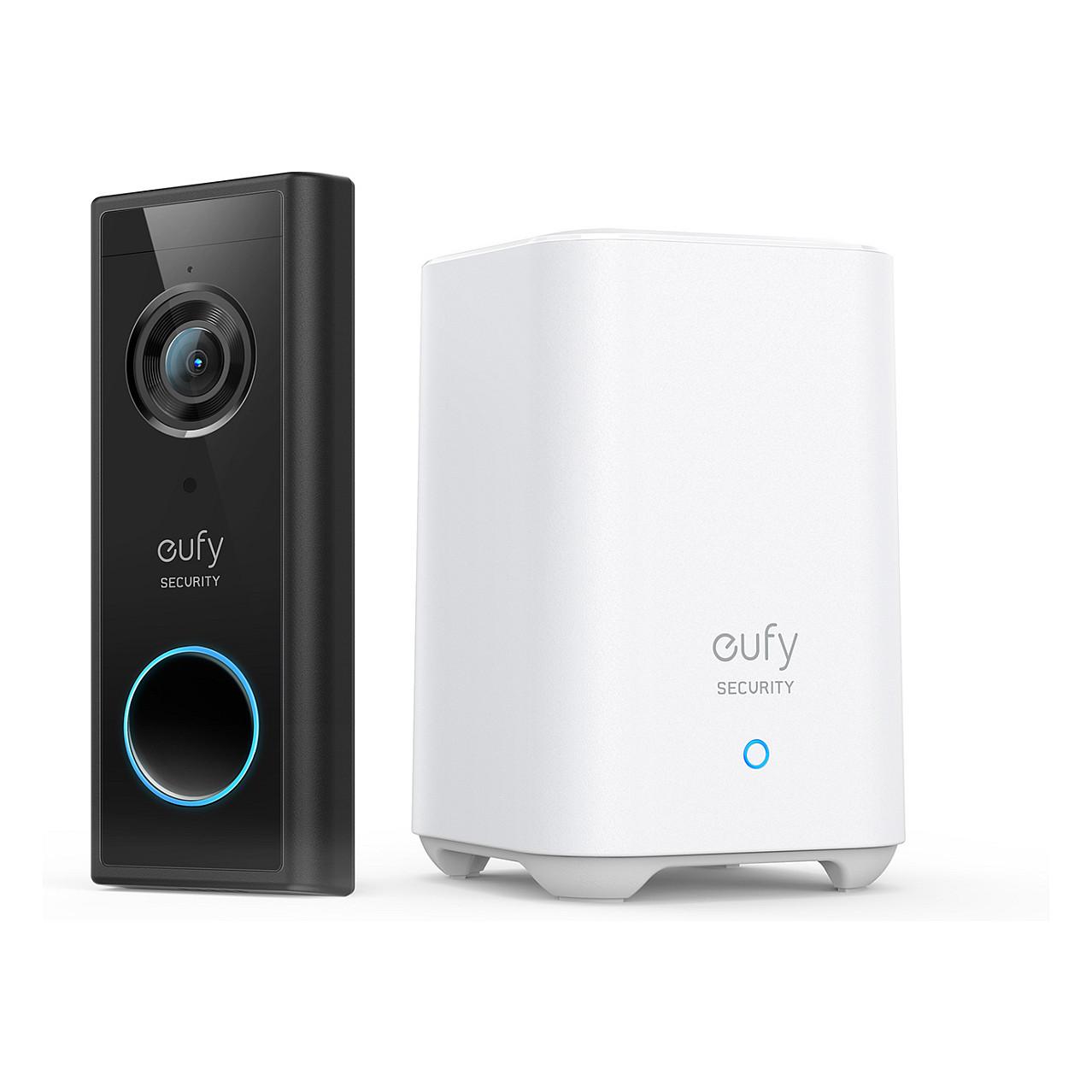 Kamerë Zile për Derë eufy Security Video Doorbell 2K, 2K, 160°, Wi-Fi, Audio 2-Kahëshe, Night Vision 5m, Bateri, IP65, HomeBase - Zezë/Bardhë