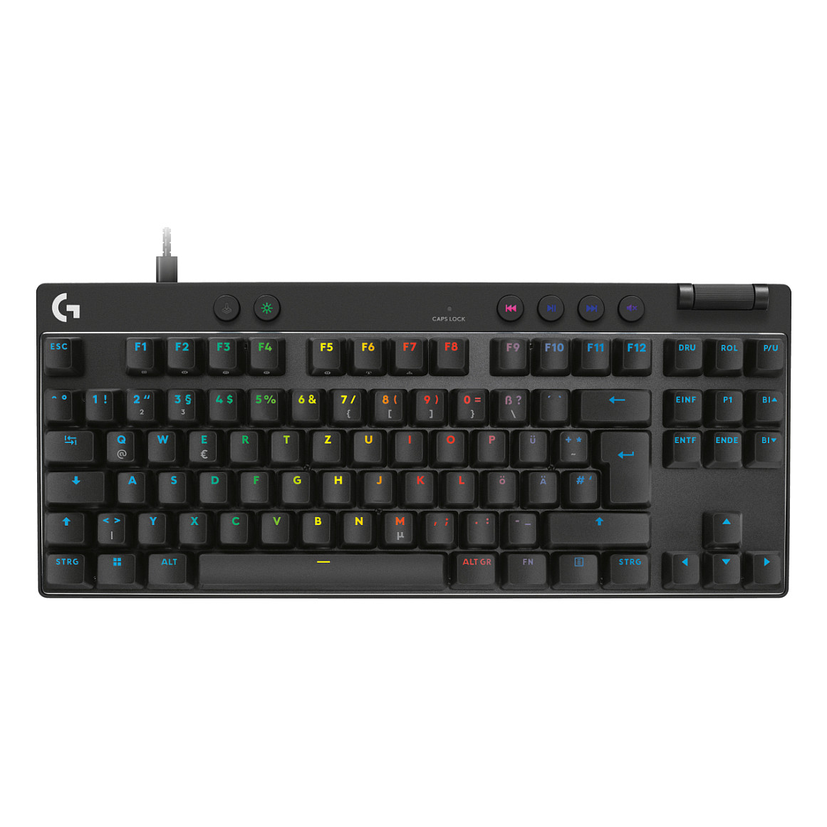 Tastierë Gaming me kabllo Logitech PRO X TKL RAPID LIGHTSYNC RGB / QWERTZ - Zezë - 1