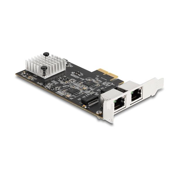 Karta të Rrjetit Delock 81261 / PCIe 3.0 x2 / 2x 5 Gigabit LAN RJ45 / 5Gbps / Realtek RTL8126 / Low Profile - 2