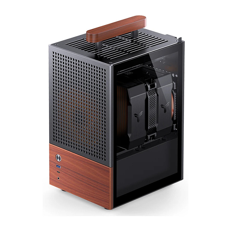 Kasë PC JONSBO T6 / Mini Tower / Mini-ITX / Tempered Glass / Wood - Zezë - 15
